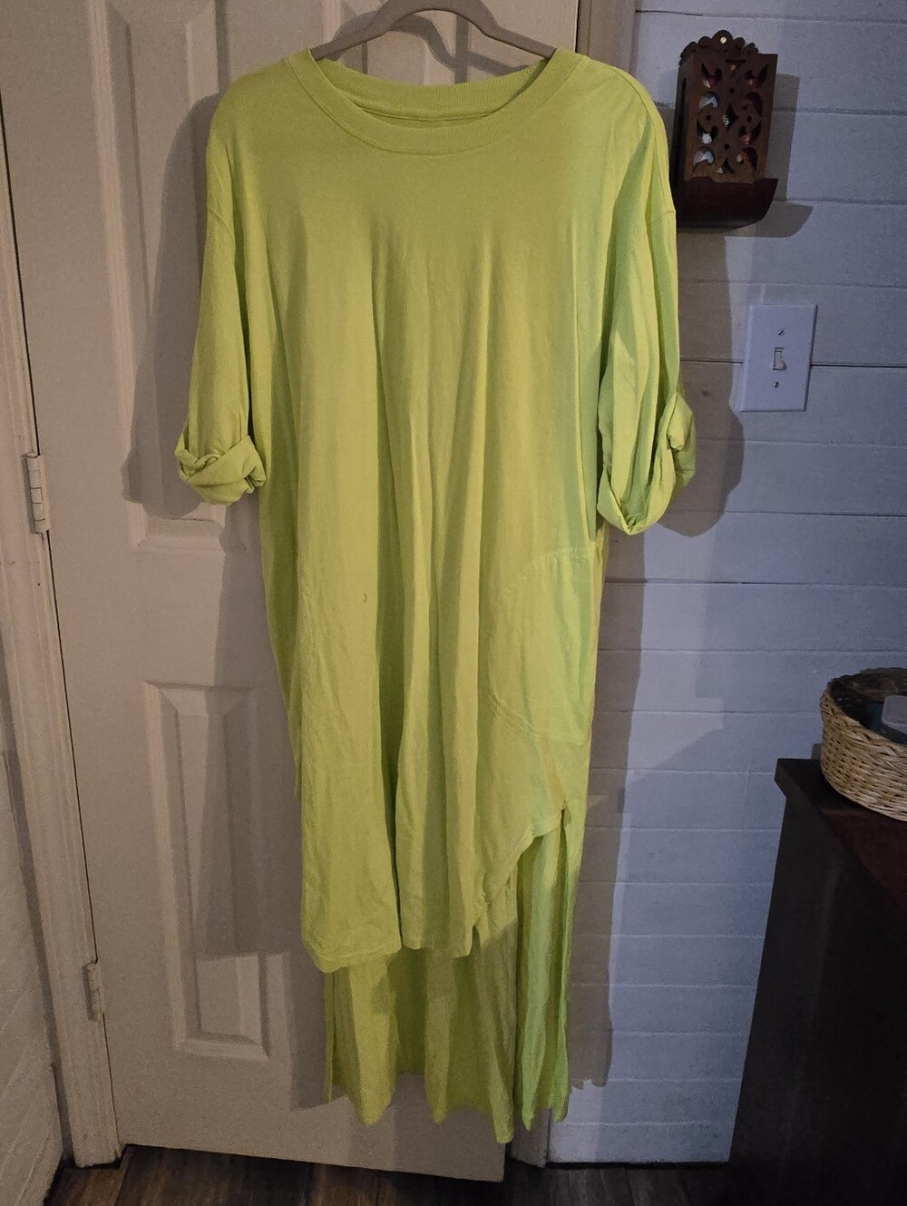 Free People Neon Lime High-Low T-Shirt Dress